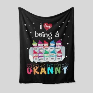 Personalized Grandparents Snowman Quilt Blanket - Great Gifts for Family