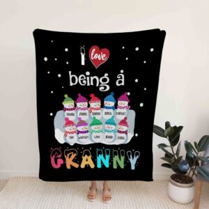 Personalized Grandparents Snowman Quilt Blanket - Great Gifts for Family