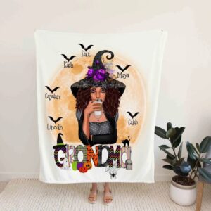 Personalized Halloween Nana Blanket Quilt Bedding Set - Perfect for Bedroom Decor