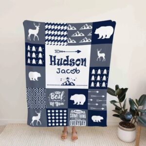Personalized Hunting Camo Moose Quilt Bedding Set - Unique Family Gift