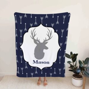 Personalized Hunting Camo Moose Quilt Blanket - Perfect for Outdoors