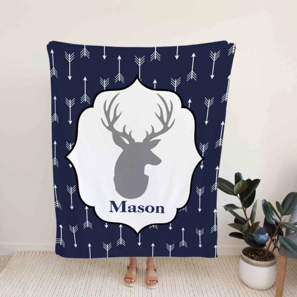 Personalized Hunting Camo Moose Quilt Blanket - Perfect for Outdoors