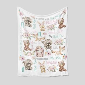 Personalized Jungle Baby Quilt Blanket - Cute Family Picnic Blanket