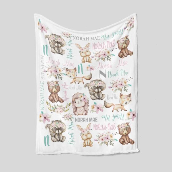 Personalized Jungle Baby Quilt Blanket - Cute Family Picnic Blanket