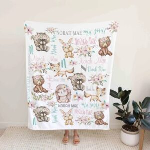 Personalized Jungle Baby Quilt Blanket - Cute Family Picnic Blanket