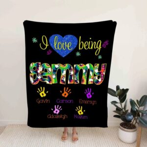 Personalized Nana and Grandpa Quilt Blanket - Great Gifts for Family