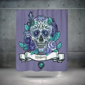 Personalized Sugar Skull Shower Curtain