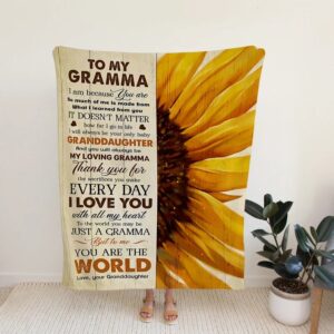 Personalized Sunflower Grandma Quilt Blanket - Suitable for Picnic
