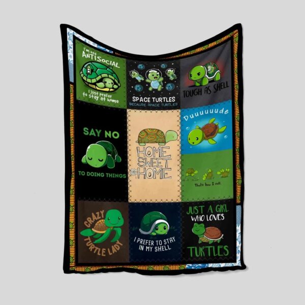 Personalized Turtle Blanket For Home Sweet Home - Great Gifts for Family