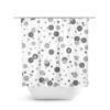 Polka Dot Curtain, Gray Shower Curtain, Geometric Bath Curtain, Gray Bathroom, Fabric Shower Curtain