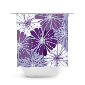 Purple Shower Curtain, Floral Bath Curtain, Lavender Bathroom, Fabric Shower Curtain, Girls Bathroom Decor, Purple Bathroom