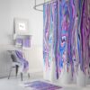 Purple Swirl Boho Shower Curtain for Bathroom