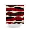 Red Brown Tan Shower Curtain, Abstract Shower Curtain, Red Brown Bathroom Decor, Abstract Wave Shower Curtain