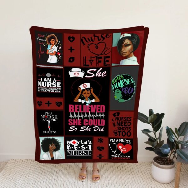 She Be Believed She Could So She Did Blanket - Personalized Nurse Quilt Bedding Set - Great Gifts for Family