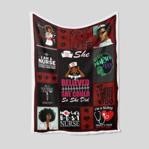 She Be Believed She Could So She Did Blanket - Personalized Nurse Quilt Bedding Set - Great Gifts for Family