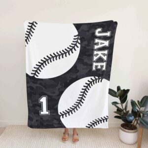 Sport Blanket - Personalized Name Baseball Quilt Bedding Set