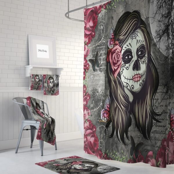 Sugar Skull Shower Curtain Larosa for Bathroom