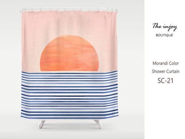 Sunset Shower Curtain, Blue Sea Waterproof Washable Curtains, Personalized Sizes Curtains For Bath Decor