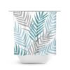 Teal Blue Gray Bathroom, Slate Blue Bathroom Decor, Palm Tree Leaves Shower Curtain, Tropical Bathroom, Gray Guest Bathroom