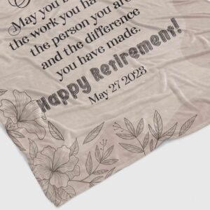 Vintage Happy Retirement Gift Blanket - Great Gifts for Family